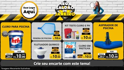 Modelo de TV para TV Horizontal com o tema Mega Saldão de Janeiro para Produtos para Piscina