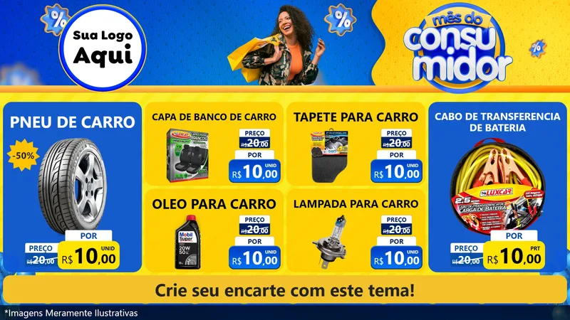 Modelo de TV para TV Horizontal com o tema Mês do Consumidor para Auto peças