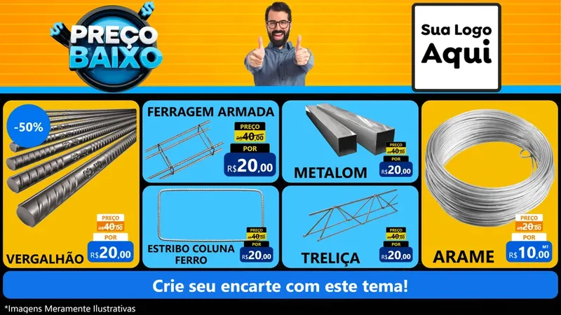 Modelo de TV para TV Horizontal com o tema Preço Baixo para Ferragens