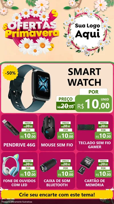 Modelo de Rede Social para Stories com o tema Ofertas de Primavera para Informática