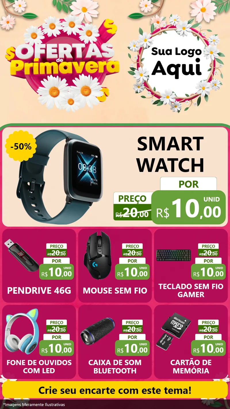 Modelo de Rede Social para Stories com o tema Ofertas de Primavera para Informática