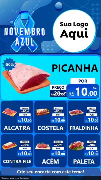 Modelo de Rede Social para Stories com o tema Novembro Azul para Açougue