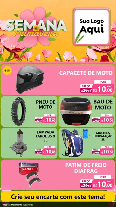 Modelo de TV para TV Vertical com o tema Semana da Primavera para Moto peças