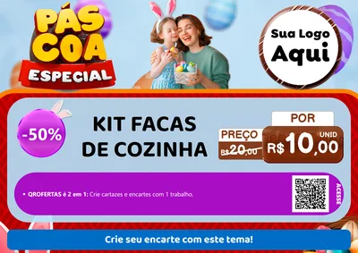 Modelo de Cartaz para Cartaz A4 Horizontal com o tema Páscoa Especial para Utilidades Domésticas