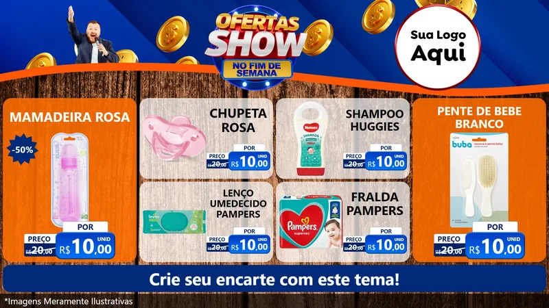 Modelo de TV para TV Horizontal com o tema Ofertas Show No Fim De Semana para Bebês