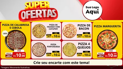 Modelo de TV para TV Horizontal com o tema Super Ofertas para Pizzaria