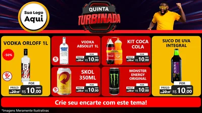 Modelo de TV para TV Horizontal com o tema Quinta Turbinada para Distribuidora de bebidas