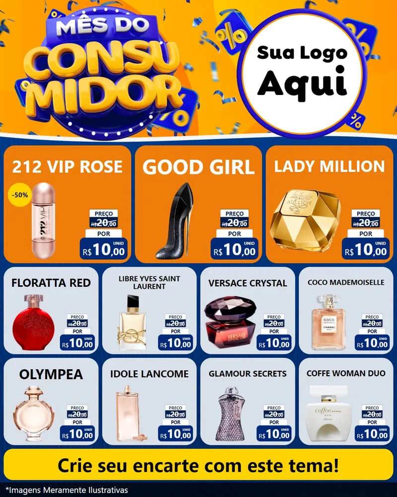 Modelo de Rede Social para Feed Instagram com o tema Mês do Consumidor para Perfumes