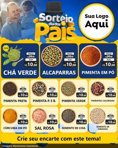 Modelo de Rede Social para Feed Instagram com o tema Sorteio Dia Dos Pais para Produtos Naturais