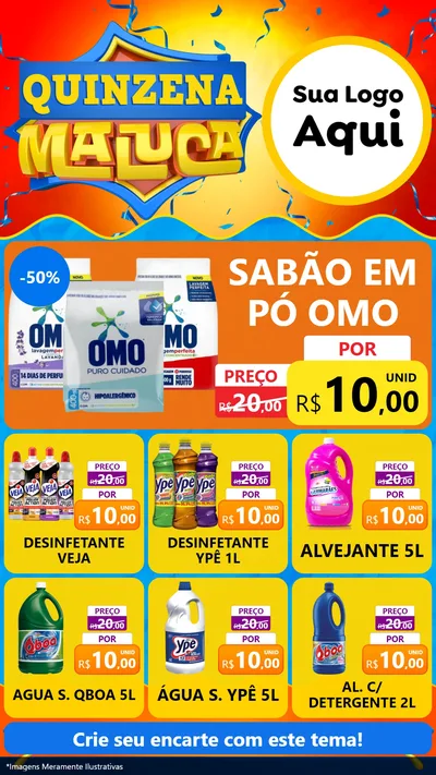Modelo de Rede Social para Stories com o tema Quinzena Maluca para Produtos de Limpeza