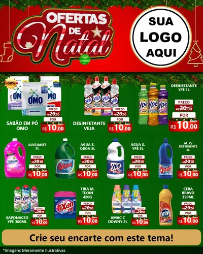 Modelo de Rede Social para Feed Instagram com o tema Ofertas de Natal para Produtos de Limpeza