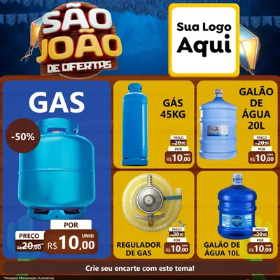 Modelo de Rede Social para Feed Facebook com o tema São João Ofertas Imbatíveis! - Junina para Água e gás