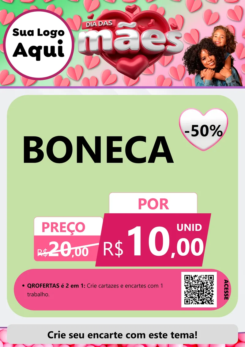 Modelo de Cartaz para Cartaz A4 Vertical com o tema Dia das Mães para Brinquedos