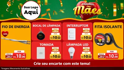 Modelo de TV para TV Horizontal com o tema Dia das Mães para Materiais Elétricos