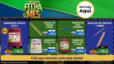 Modelo de TV para TV Horizontal com o tema Operação Fecha Mês para Armarinho e Aviamentos