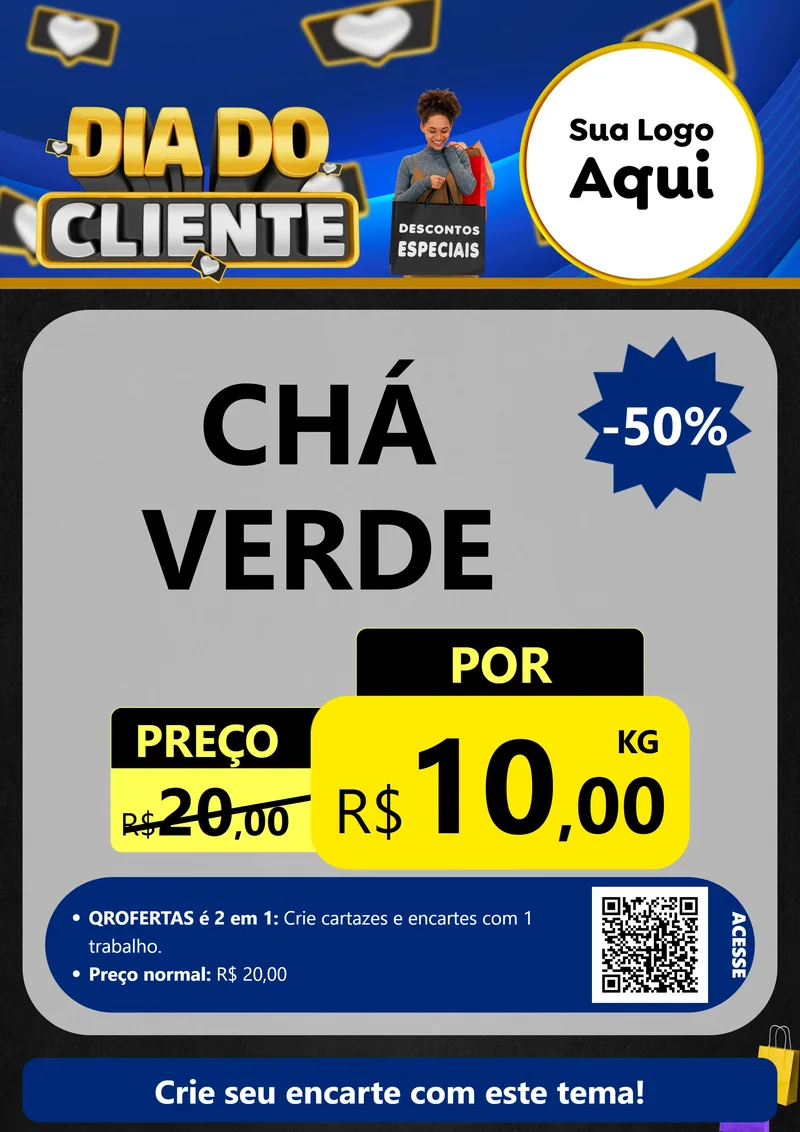 Modelo de Cartaz para Cartaz A4 Vertical com o tema Dia Do Cliente para Produtos Naturais