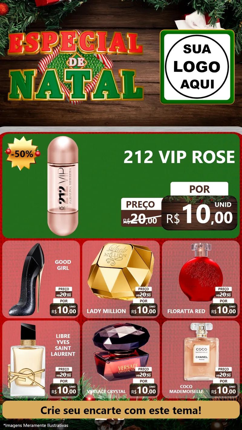 Modelo de Rede Social para Stories com o tema Especial de Natal para Perfumes