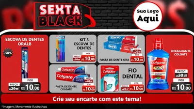 Modelo de TV para TV Horizontal com o tema Sexta Black para Higiene Pessoal