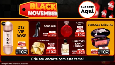 Modelo de TV para TV Horizontal com o tema Black November para Perfumes