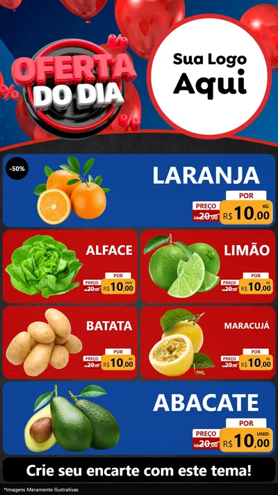 Modelo de TV para TV Vertical com o tema Oferta do Dia para Hortifrúti