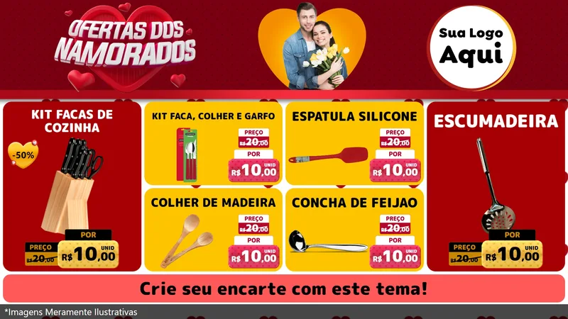 Modelo de TV para TV Horizontal com o tema Ofertas Dos Namorados para Utilidades Domésticas