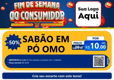 Modelo de Cartaz para Cartaz A4 Horizontal com o tema Fim de Semana do Consumidor para Produtos de Limpeza