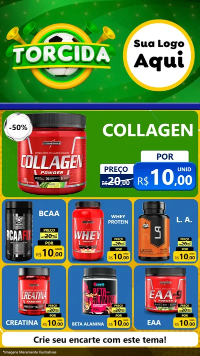 Modelo de Rede Social para Stories com o tema Torcida para Suplementos alimentares