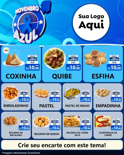 Modelo de Rede Social para Feed Instagram com o tema Novembro Azul para Salgadaria