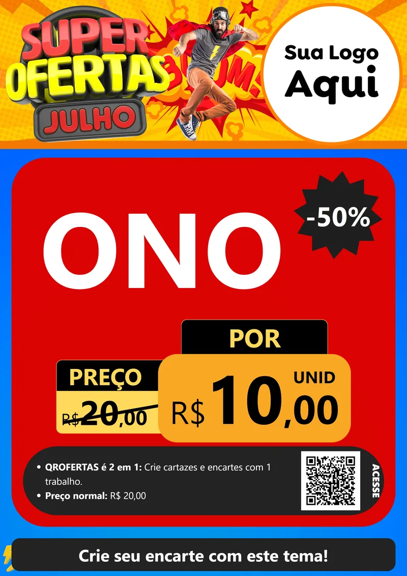 Modelo de Cartaz para Cartaz A4 Vertical com o tema Super Ofertas Julho para Óticas