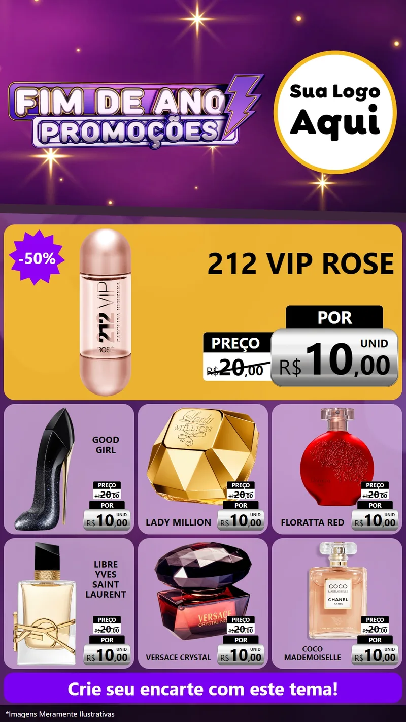 Modelo de Rede Social para Stories com o tema Fim de Ano Promoções para Perfumes