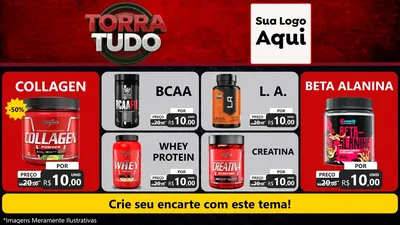 Modelo de TV para TV Horizontal com o tema Torra Tudo para Suplementos alimentares