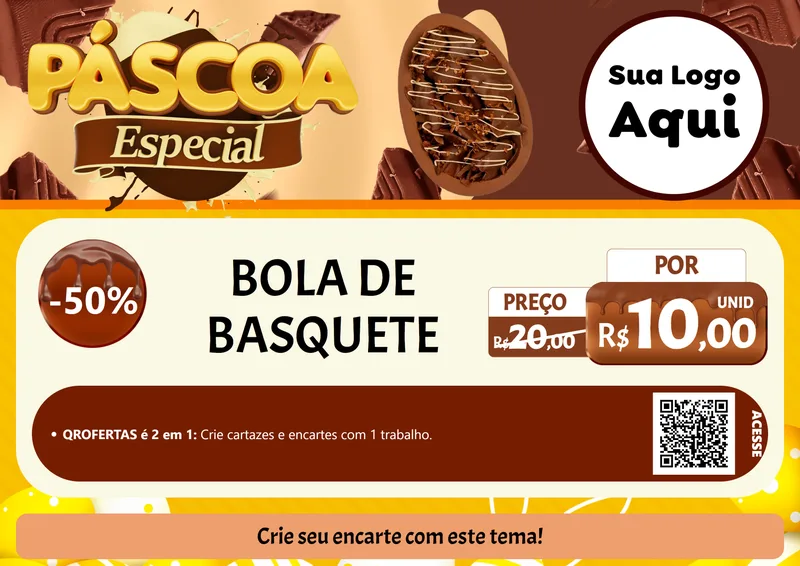 Modelo de Cartaz para Cartaz A4 Horizontal com o tema Páscoa Especial para Artigos Esportivos