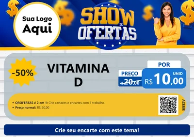 Modelo de Cartaz para Cartaz A4 Horizontal com o tema Show de Ofertas para Farmácia
