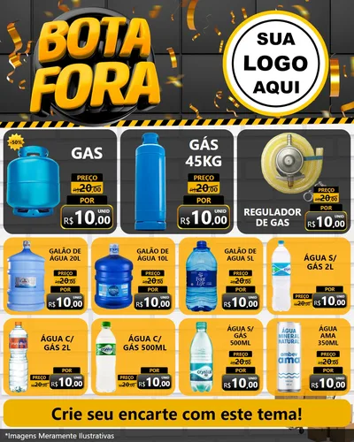 Modelo de Rede Social para Feed Instagram com o tema Bota Fora para Água e gás