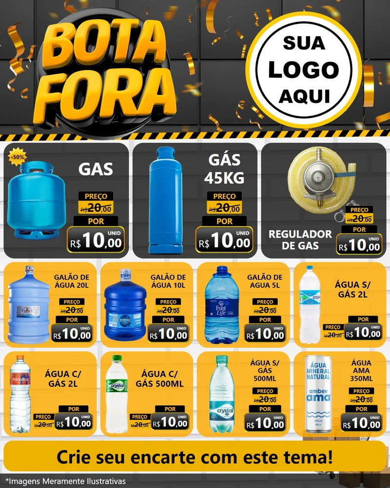 Modelo de Rede Social para Feed Instagram com o tema Bota Fora para Água e gás