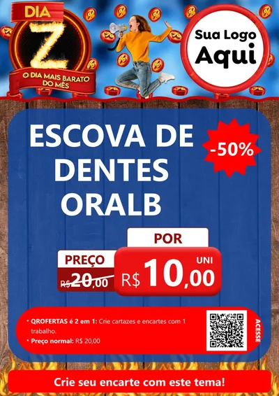 Modelo de Cartaz para Cartaz A4 Vertical com o tema Dia Z - O Dia Mais Barato Do Mês para Higiene Pessoal