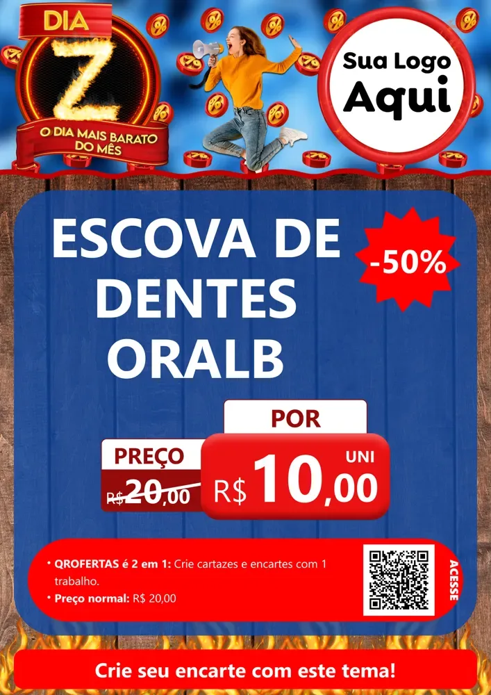 Modelo de Cartaz para Cartaz A4 Vertical com o tema Dia Z - O Dia Mais Barato Do Mês para Higiene Pessoal