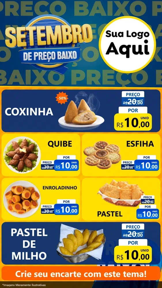 Modelo de TV para TV Vertical com o tema Setembro De Preço Baixo para Salgadaria