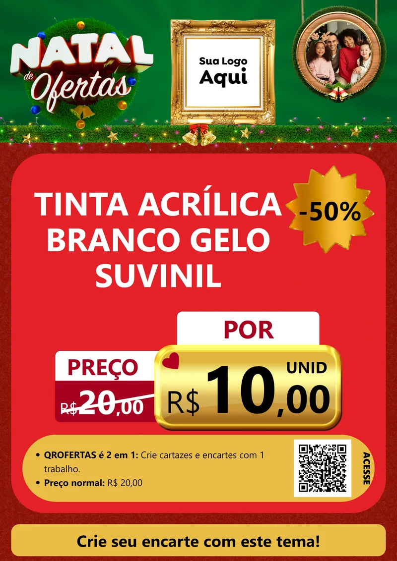 Modelo de Cartaz para Cartaz A4 Vertical com o tema Natal de Ofertas para Tintas e Ferramentas
