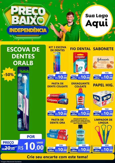 Modelo de Encarte para Encarte A4 Vertical com o tema Preço Baixo de Independência para Higiene Pessoal