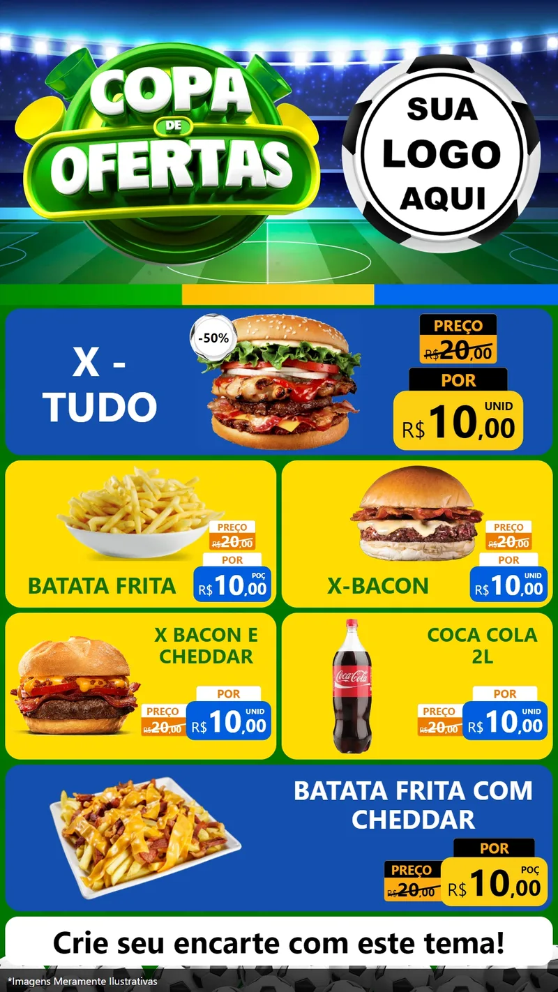 Modelo de TV para TV Vertical com o tema Copa de Ofertas para Hamburgueria