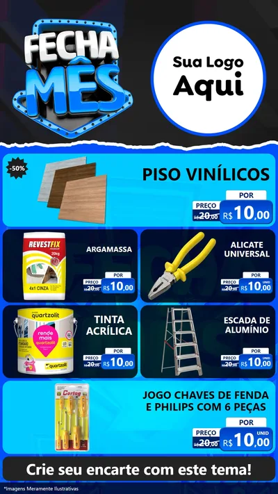 Modelo de TV para TV Vertical com o tema Fecha Mês para Material para Construção