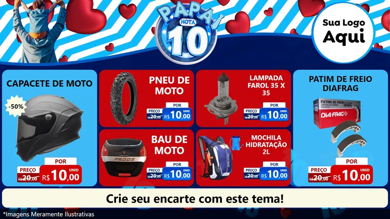 Modelo de TV para TV Horizontal com o tema Papai Nota 10 para Moto peças
