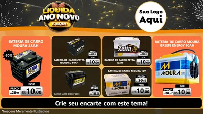 Modelo de TV para TV Horizontal com o tema Liquida Ano Novo É Aqui! para Baterias Elétricas