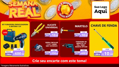 Modelo de TV para TV Horizontal com o tema Semana do Real para Maquinas e Ferramentas