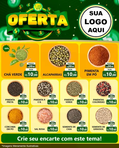 Modelo de Rede Social para Feed Instagram com o tema Oferta para Produtos Naturais