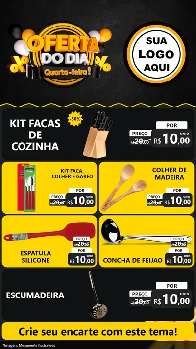 Modelo de TV para TV Vertical com o tema Oferta do Dia - Quarta Feira! para Utilidades Domésticas