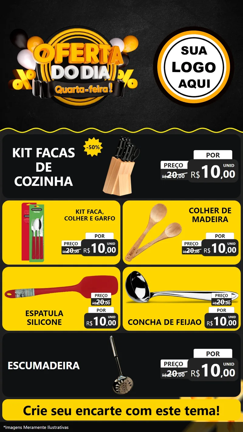 Modelo de TV para TV Vertical com o tema Oferta do Dia - Quarta Feira! para Utilidades Domésticas