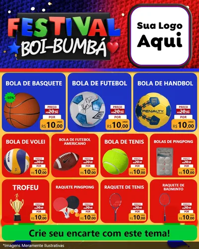 Modelo de Rede Social para Feed Instagram com o tema Festival Boi-Bumbá para Artigos Esportivos