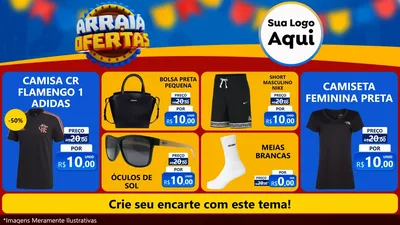 Modelo de TV para TV Horizontal com o tema Arraiá de Ofertas - Junina para Roupas e acessórios